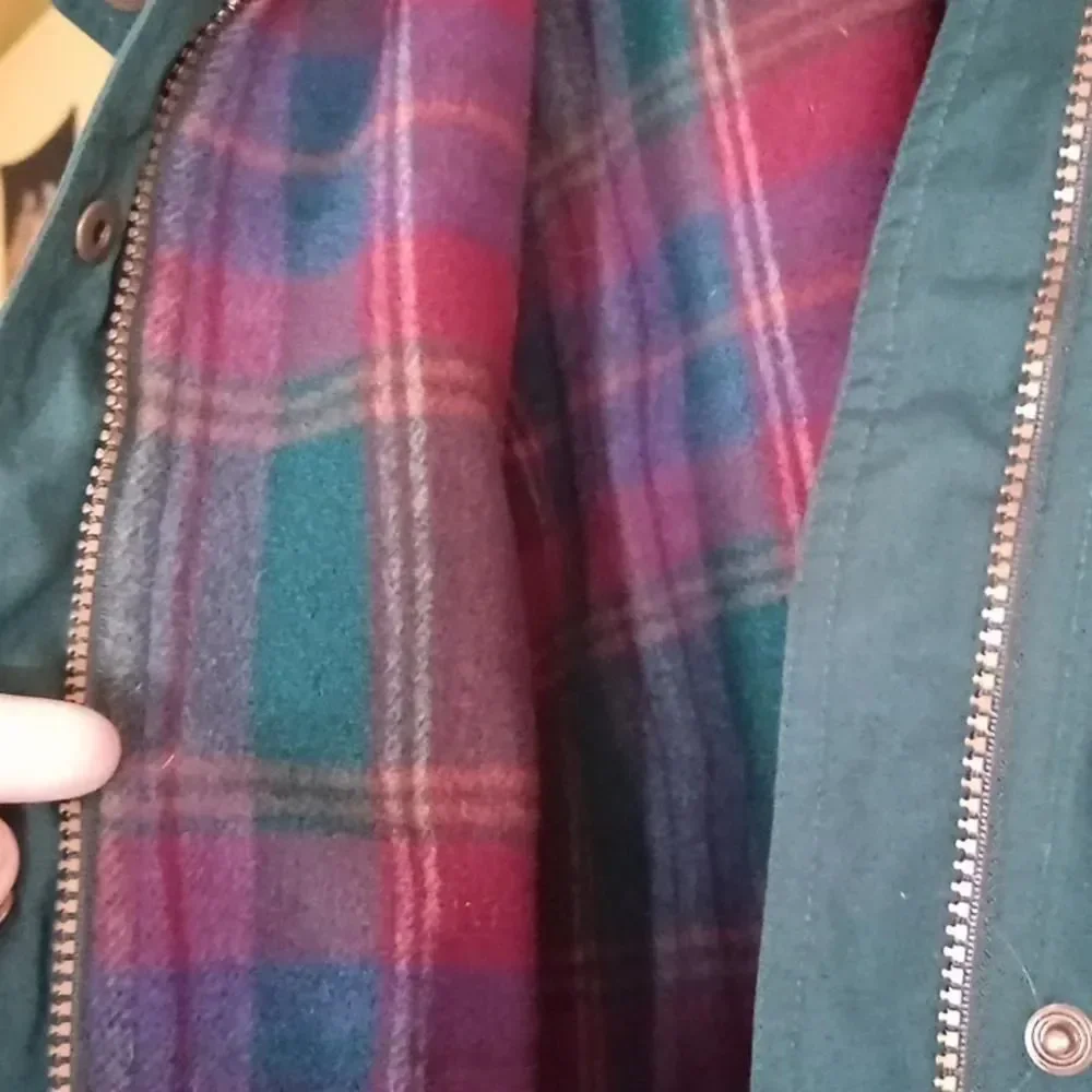 Eddie Bauer size L  women's jacket fleece lined, specify blue or green